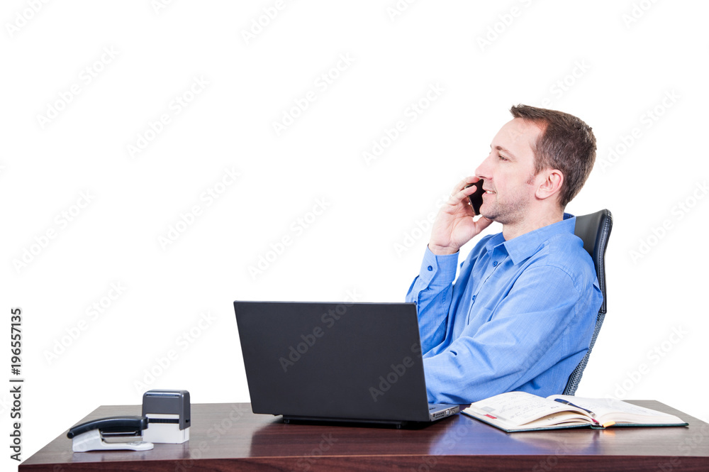 manager / background with manager in the office, on the top floor building, next to the white wall manager / background with manager in the office, on the top floor building, next to the white wall
