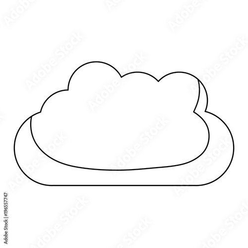 monochrome silhouette with mass of clouds vector illustration