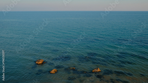 crystal clear turquoise water of the Black Sea in Crimea background screensaver 