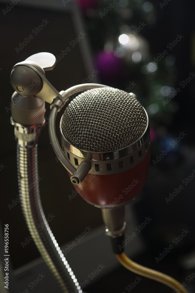 Obraz premium Microphone in the radio studio