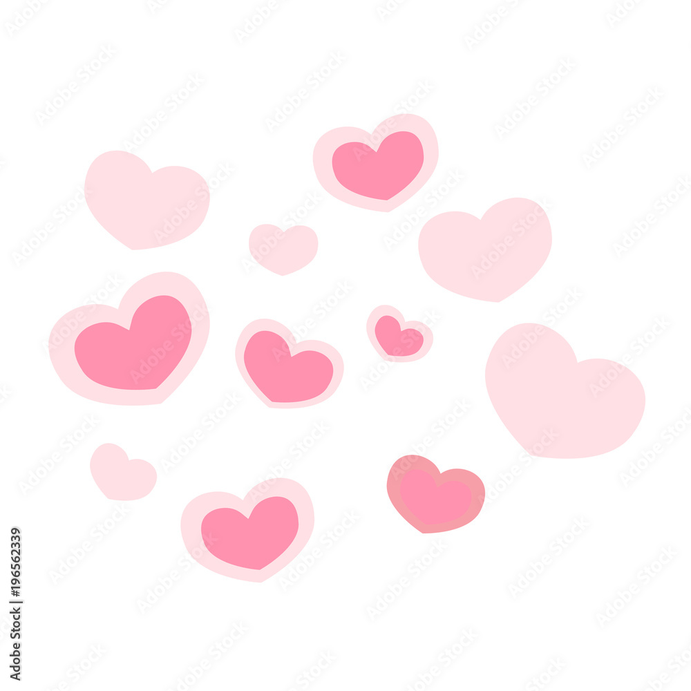 Group of cute heart design icon. love concept. valentine day. vector illustration
