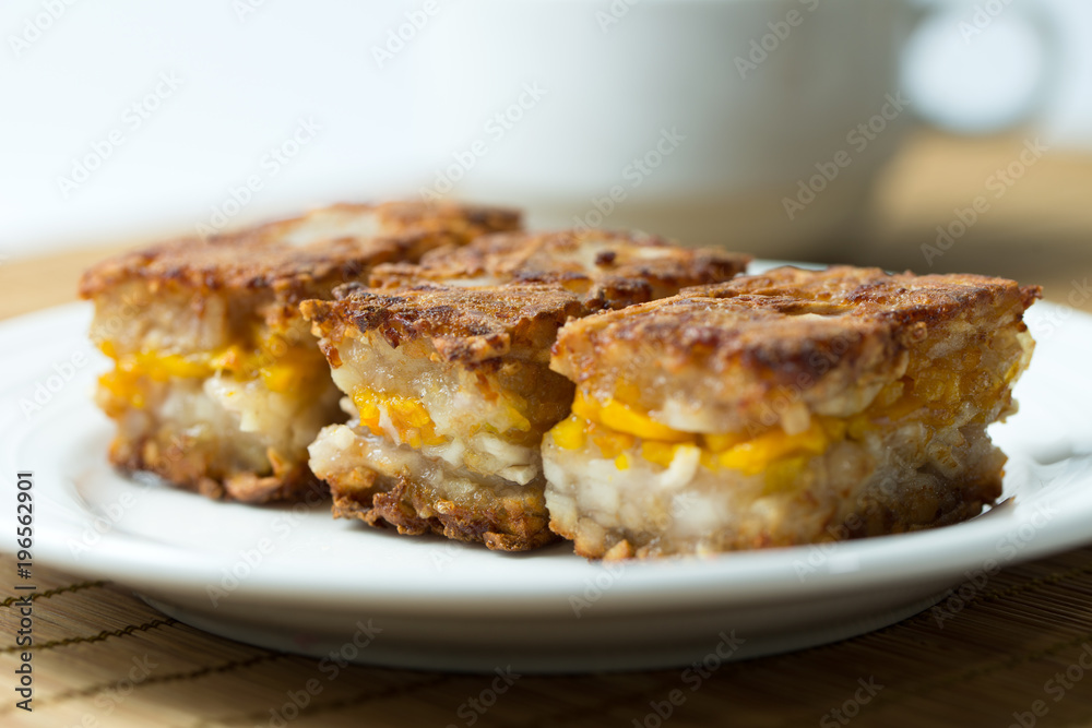 Chinese style homemade deep fried yam pumpkin cake Chinese style homemade deep fried yam pumpkin cake