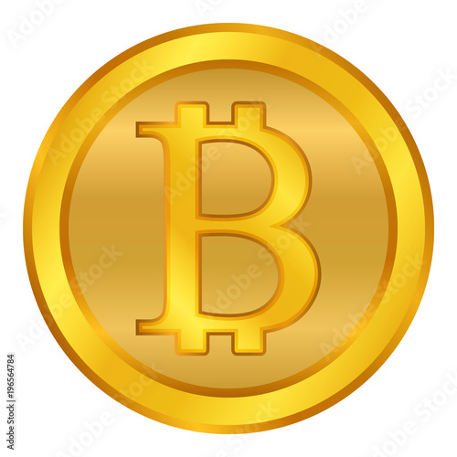 Crypto coin bitcoin icon on white.