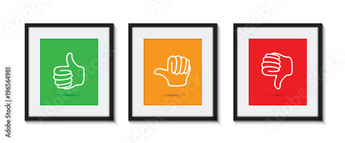 thumbs up and down in picture frames