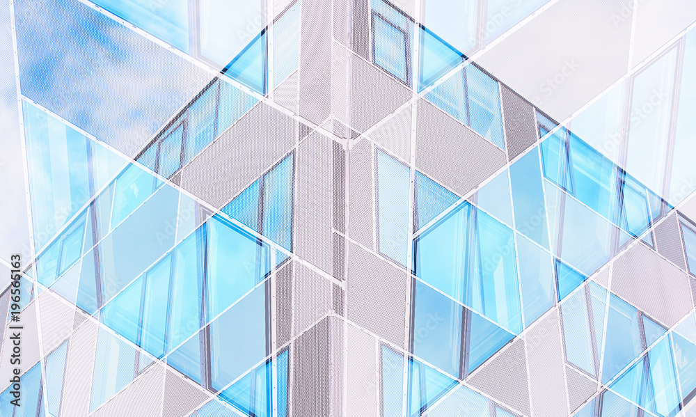 futuristic facade on modern building futuristic facade on modern building