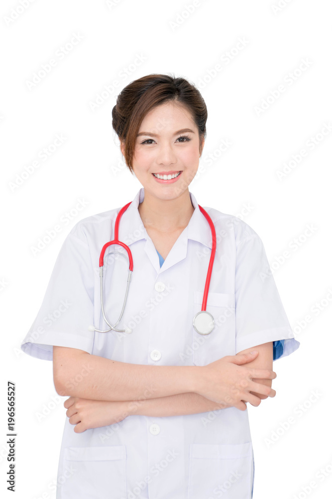 Doctor beautiful girl smiling on white background Doctor beautiful girl smiling on white background