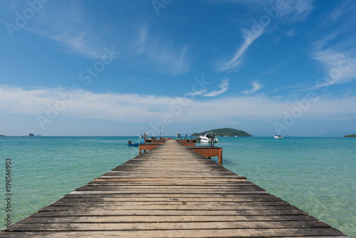 Wooden pier in Phuket  Thailand. Summer  Travel  Vacation and Holiday concept.