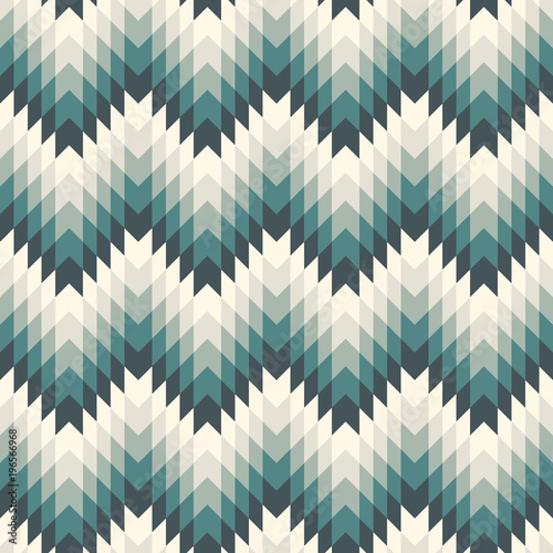 Ethnic style seamless pattern with chevron lines. Native americans ornamental background. Tribal motif. Colorful mosaic
