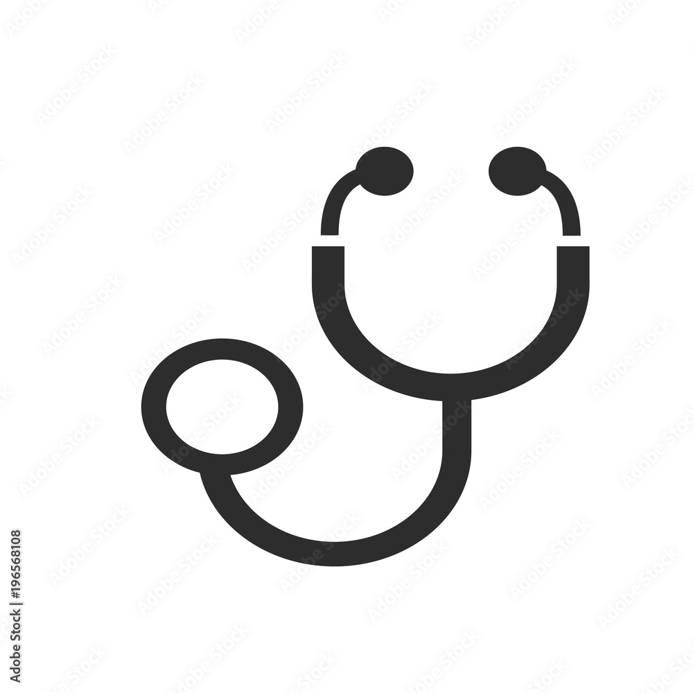 Stethoscope Icon - Medical & Health Care Symbol Glyph Vector ...