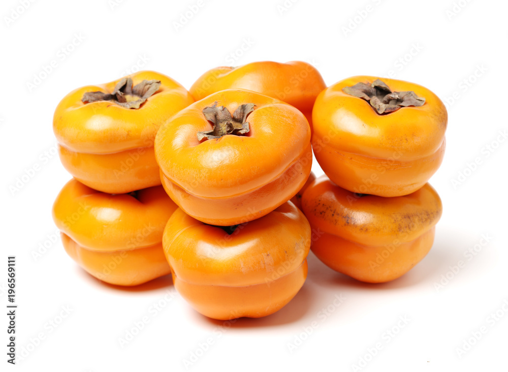 persimmon on white background 