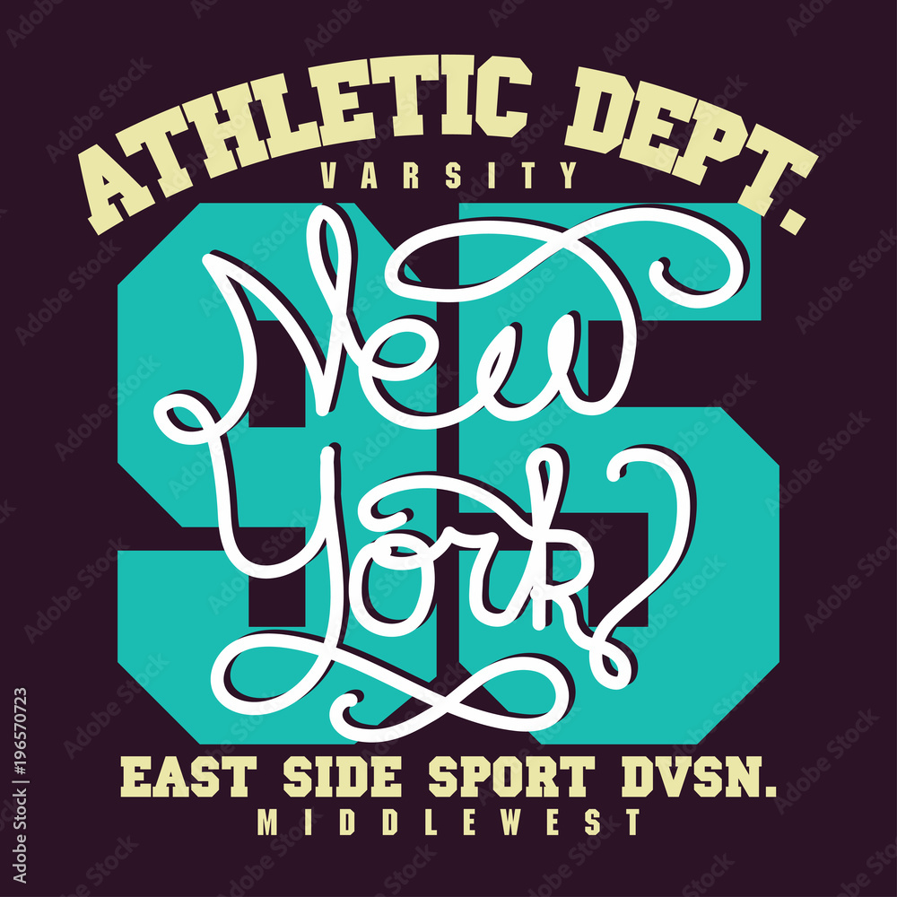 Naklejka premium Sport wear typography emblem, t-shirt stamp graphics