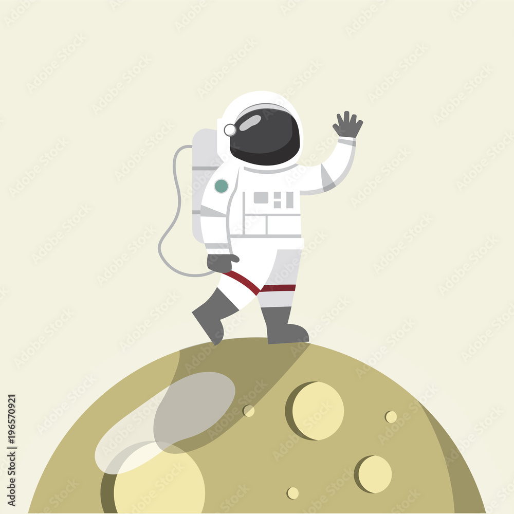 Naklejka premium illustration of Astronaut on the moon