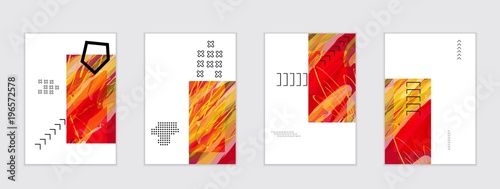 Set of artistic abstract universal card templates
