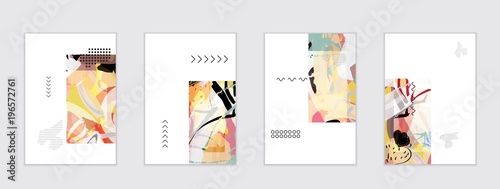 Set of artistic abstract universal card templates