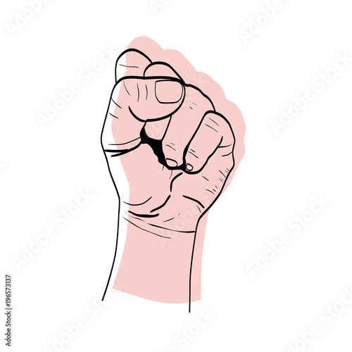 moved color hand up oppose protest demonstration