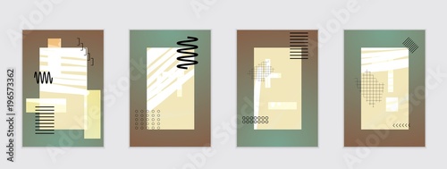 Set of artistic abstract universal card templates