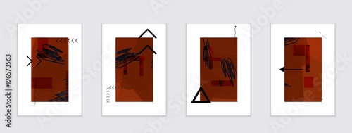 Set of artistic abstract universal card templates
