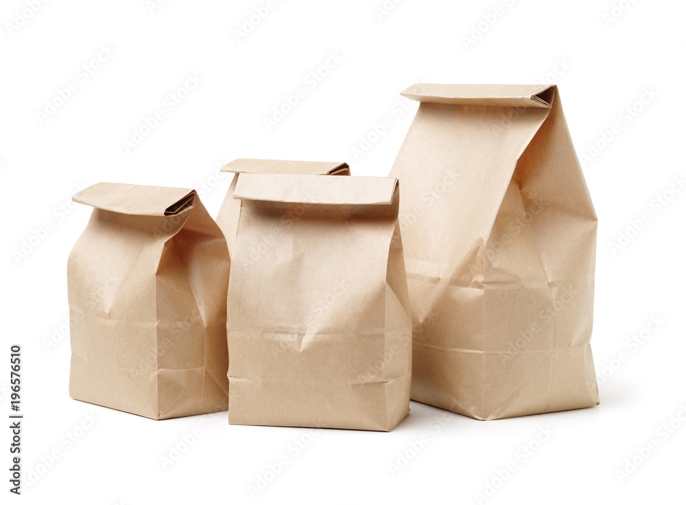 Paper bags on white background Paper bags on white background