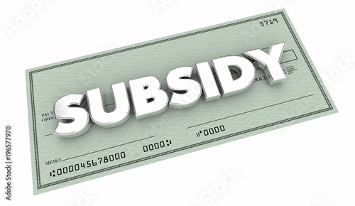 Subsidy Check Handout Support Help Backing 3d Illustration