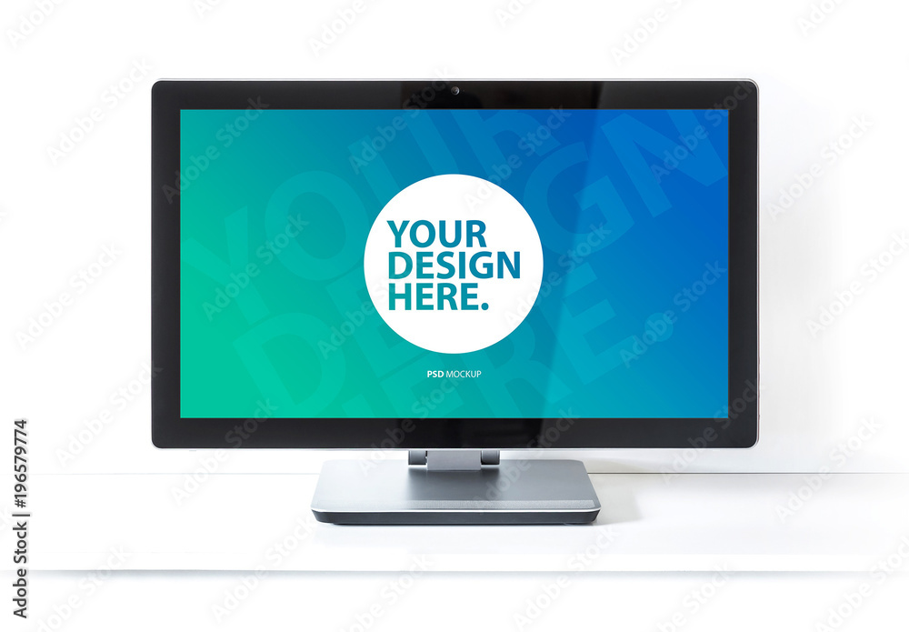 Computer Template Images Desktop Computer Mockup on White Background Stock Template | Adobe Stock