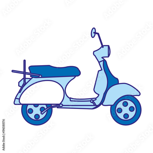 duo color motocycle transportation travel with mirror and wheels