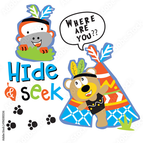 Hide and seek cartoon vector