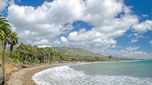 Beautiful time lapse shot of the Central California coast at Gaviota near Santa Barbara. photo