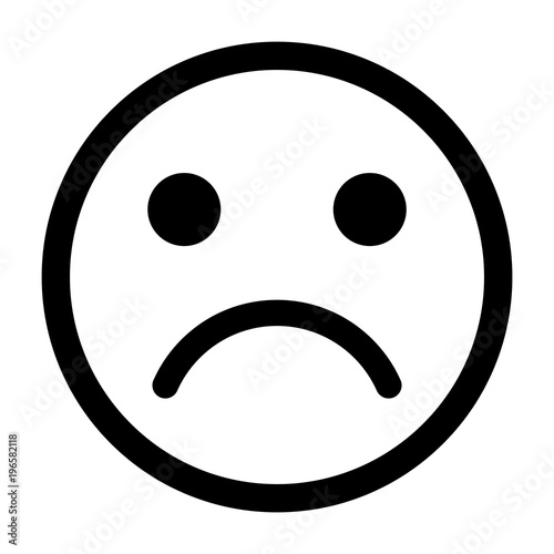 sad face icon, expression face icon outline vector