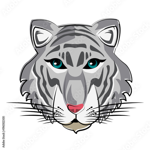 Tiger Wild animal head vector illustration graphic design