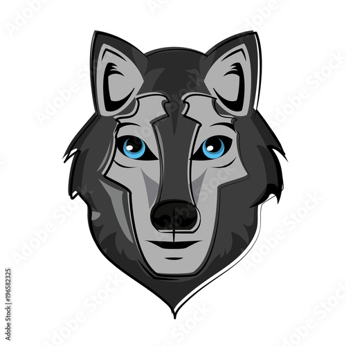 Wolf Wild animal head vector illustration graphic design
