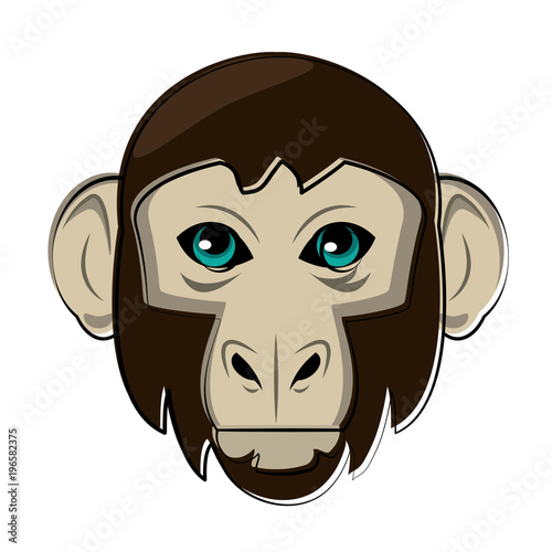 Monkey Wild animal head vector illustration graphic design