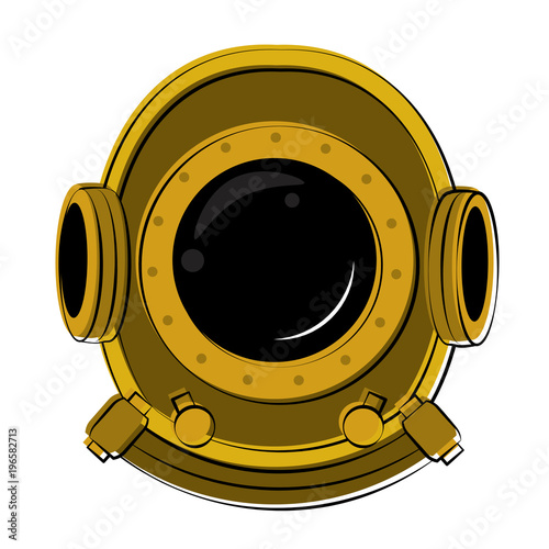 Antique diving helmet vector illustration graphic design