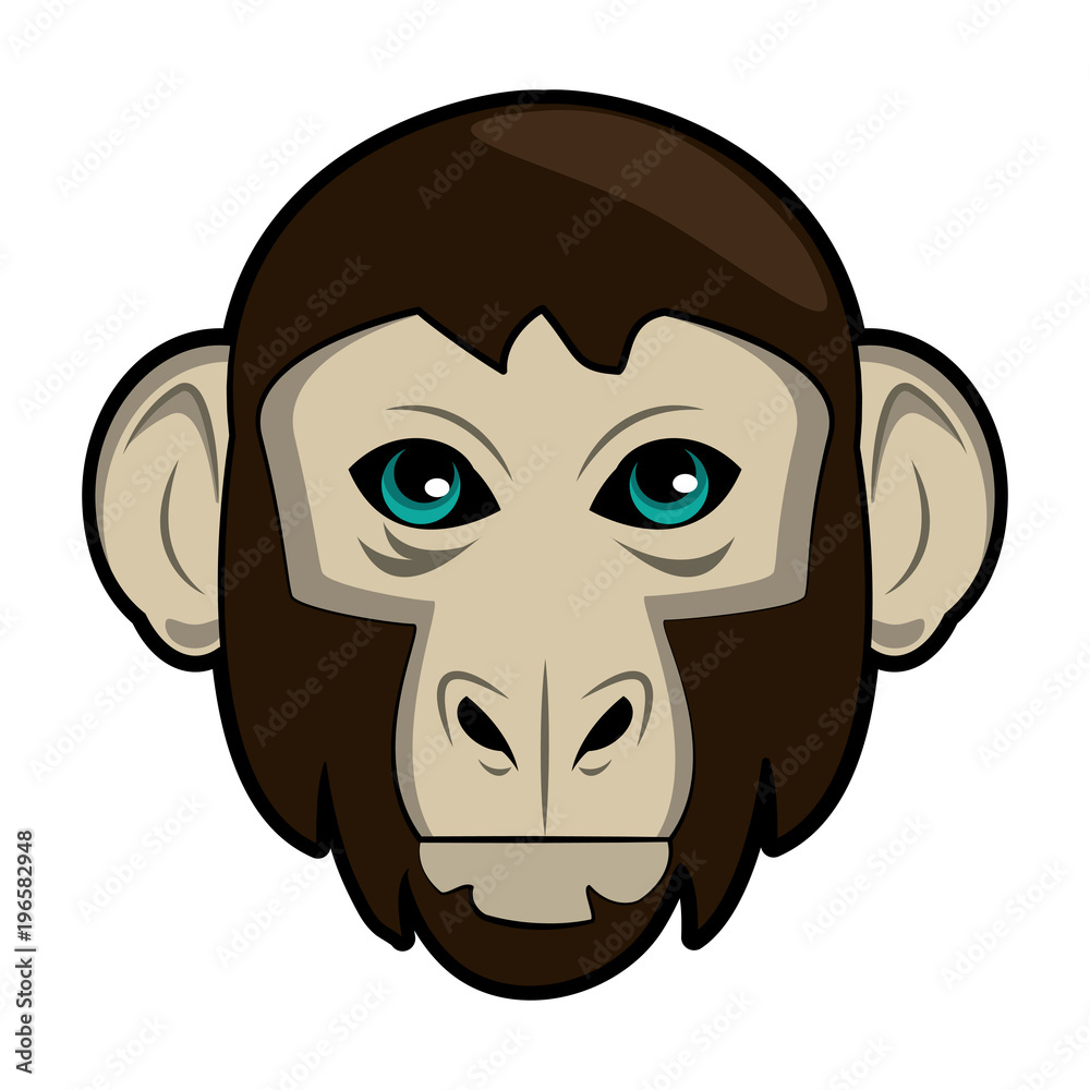 Monkey Wild animal head vector illustration graphic design Monkey Wild animal head vector illustration graphic design