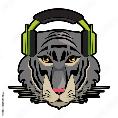Cool hipster tiger head cartoon vector illustration graphic design