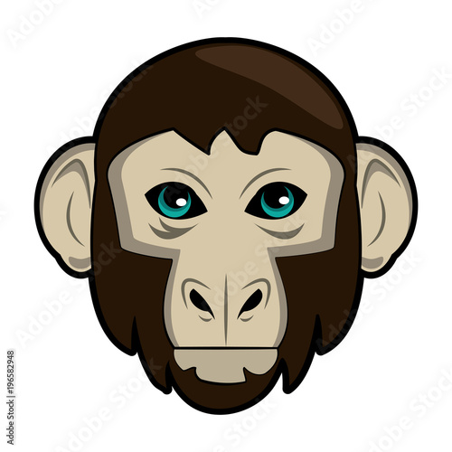 Monkey Wild animal head vector illustration graphic design