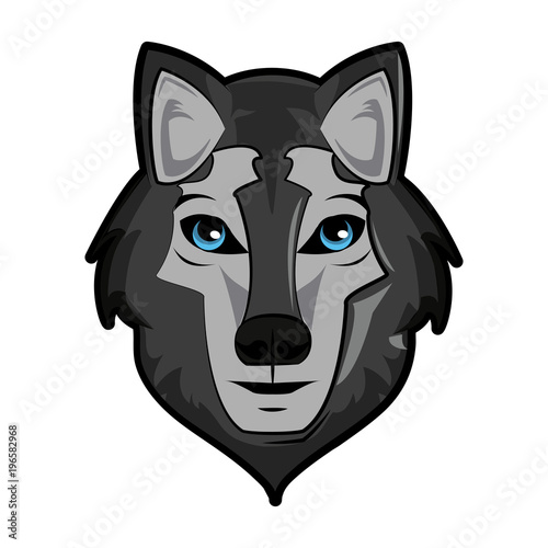 Wolf Wild animal head vector illustration graphic design