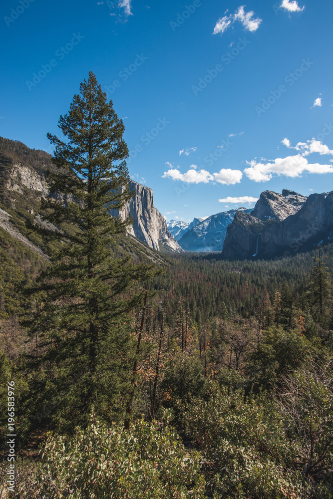 Tunnel View on a Sunny Day in Yosemite National Park, California