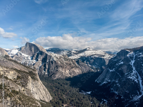 Scenic mountains view in Yosemite National Park