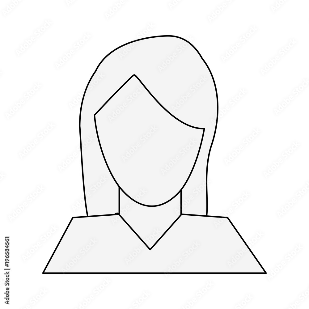 Woman faceless profile vector illustration graphic design