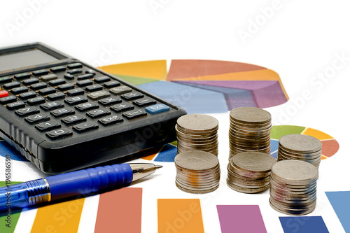 Stack of money coin with ca...