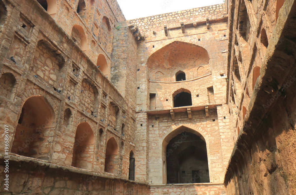 Historical architecture Ugrasen Ki Baoli New Delhi India