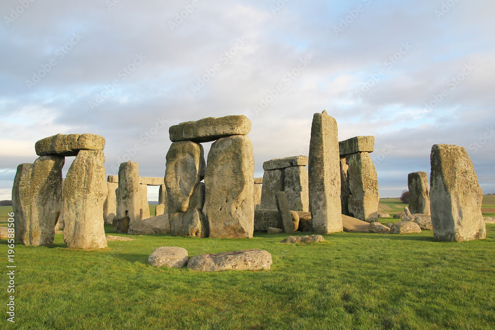 the stones of Stonehenge, a prehistoric monument in Wiltshire, England. UNESCO World Heritage Sites