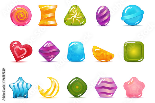 Set of Hard Cadies, Lollipop and Jelly Icons