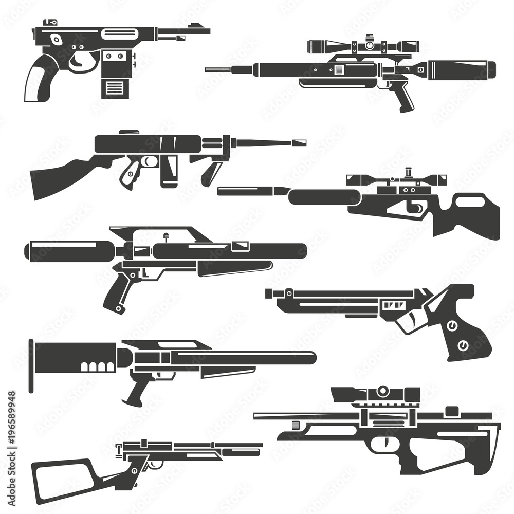 pneumatic gun, futuristic pneumatic weapons Stock Vector Adobe Stock