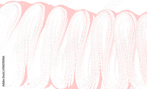 Natural soap texture. Appealing millenial pink foam trace background. Artistic awesome soap suds. Cleanliness, cleanness, purity concept. Vector illustration.