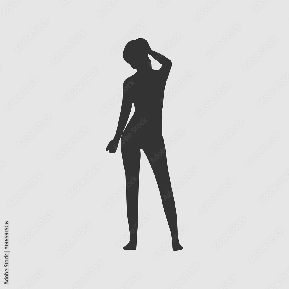Sexy young woman silhouette . Fashion mannequin. Female figure posing.