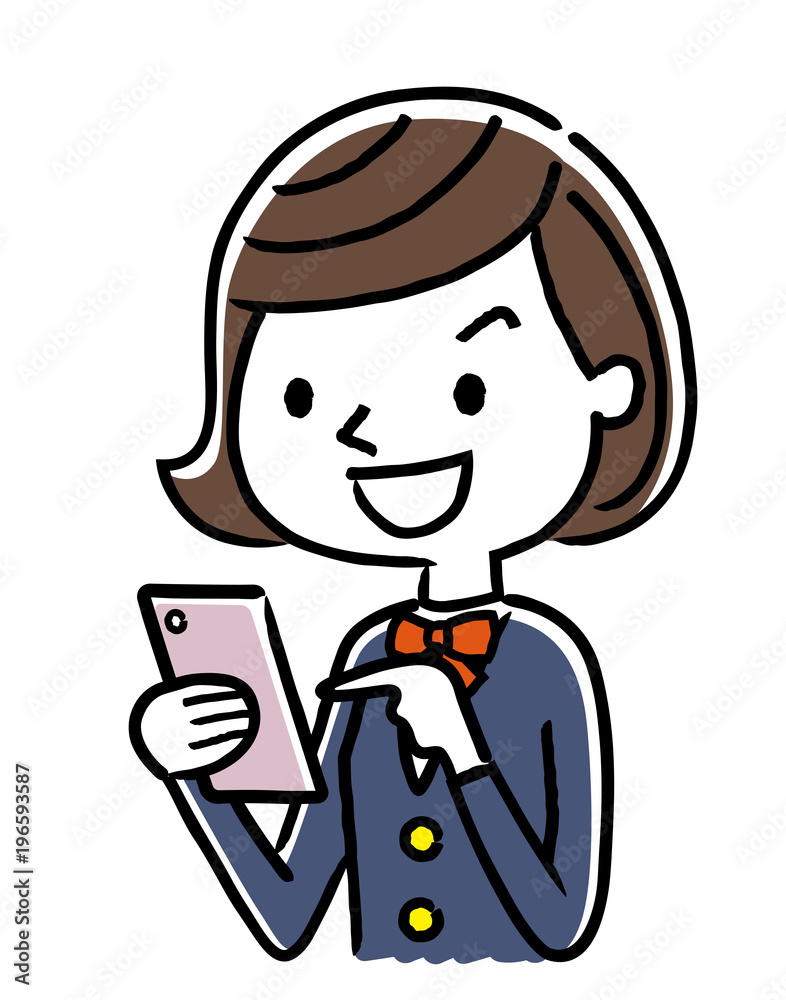 女子学生：スマートフォン