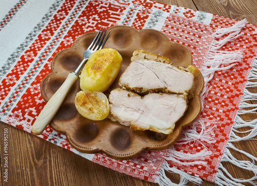 Transcarpathian cold boiled pork photo