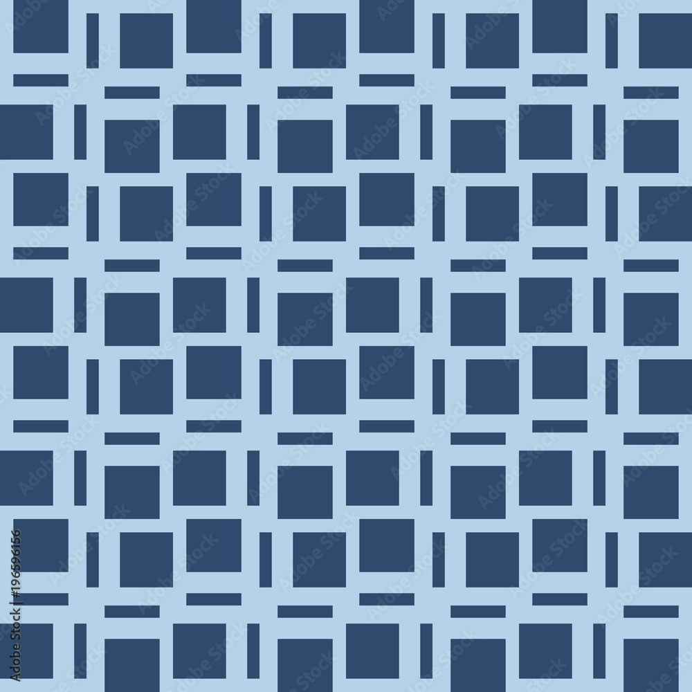 Geometric pattern in repeat. Fabric print. Seamless background, mosaic ornament, ethnic style Two color