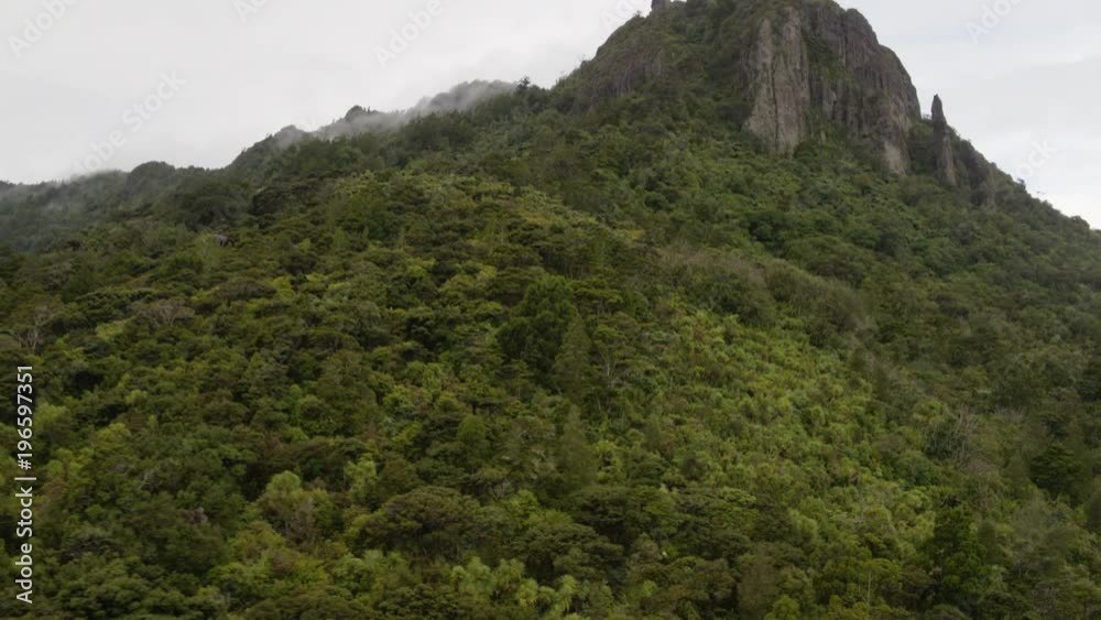 Drone shot revealing Mount Manaia, Whangarei Heads, New Zealand. Drone shot revealing Mount Manaia, Whangarei Heads, New Zealand.